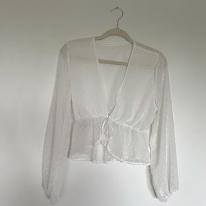 White sheer crop top